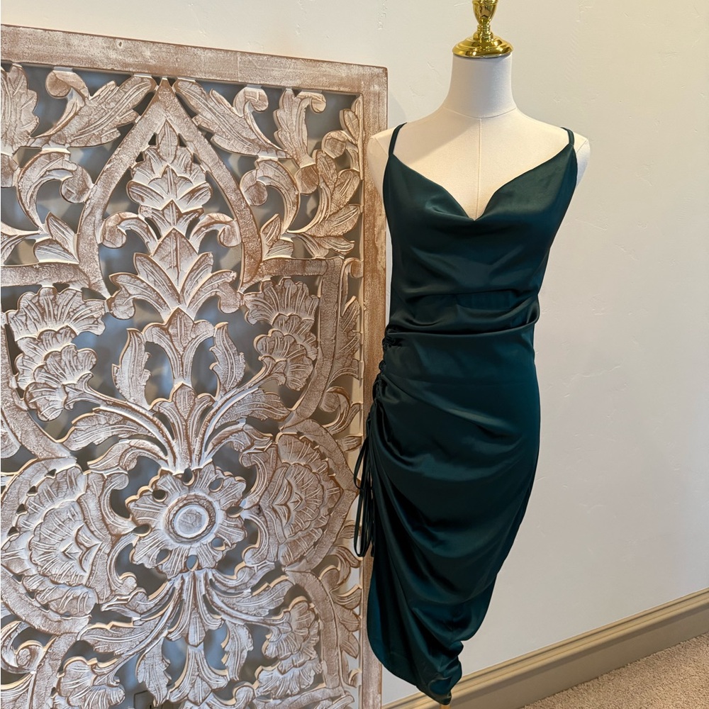 Emerald Green Satin Slip Dress – Luxe & Sultry